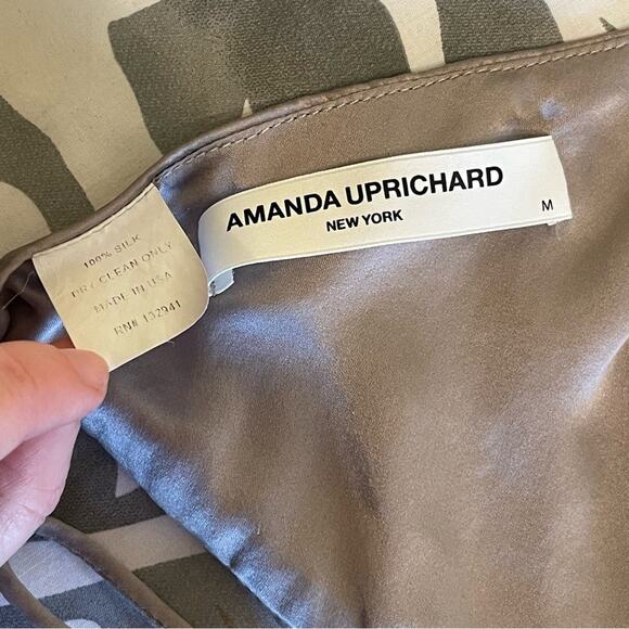 Amanda Uprichard M gray metallic crop top festival halter tank top backless - Picture 6 of 11